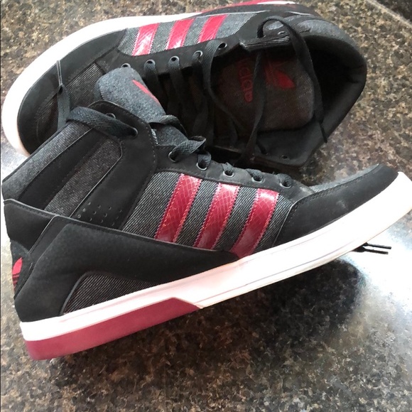 adidas Shoes | Adidas Tennis Shoe Black And Burgundy | Poshmark